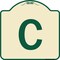 Signmission Designer Series Sign W/ Letter C, Tan & Green Heavy-Gauge Aluminum Sign, 18" x 18", TG-1818-22960 A-DES-TG-1818-22960 - alternate 1